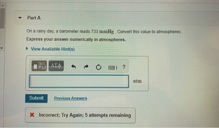 733 mmhg to atm