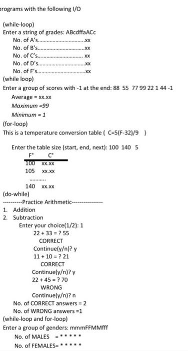 Solved Rograms Following O Loop Enter String Grades Abcdffaacc Sxx C S D S F Loop Enter Group Q