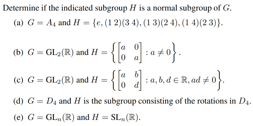 Solved Determine If The Indicated Subgroup H Is A Normal Chegg Com