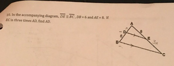 Solved 10 In The Accompanying Diagram De W Db 6 And Chegg Com