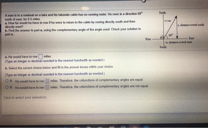 Solved North A Man Is In A Rowboat On A Lake And His Lake