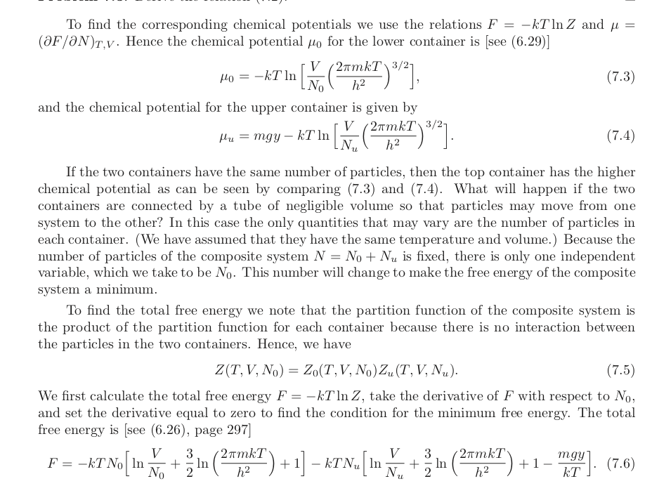 To Find The Corresponding Chemical Potentials We U Chegg Com