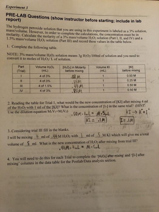 Solved Experiment3 Pre Lab Questions Show Instructor Before Chegg Com