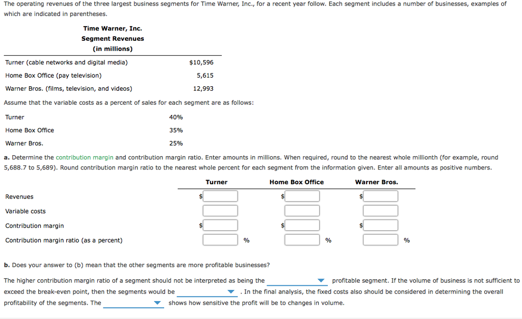 Solved The Operating Revenues Of The Three Largest Busine Chegg Com