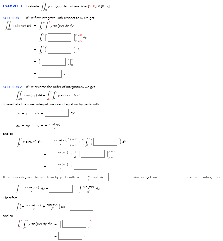 Solved Example 3 Evaluate Y Sin Xy Da Where R 5 8 Chegg Com