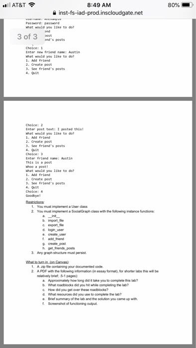 8:49 AM a inst-fs-iad-prod.inscloudgate.net ..il AT&T令 80% Password: password khat would you 1ike to do 3 of 33% pests Choice