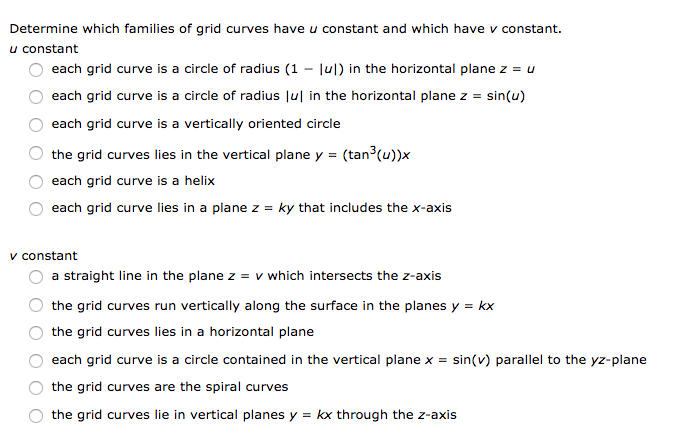 Solved Match The Equation With Its Graph R U V U Cos Chegg Com