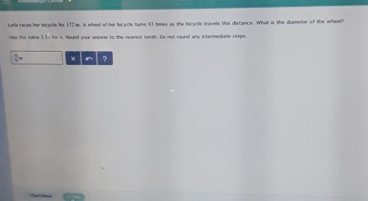 Lela Races Her Bicycle For 112 M A Wheel Of Her Chegg Com