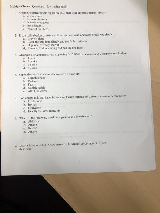 Multiple Choice Questions 1 5 4 Points Each 1 A Chegg 