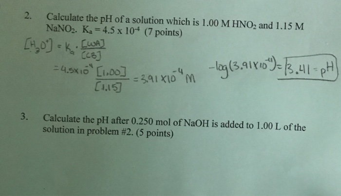 Solved Calculate The Ph Of A Solution Which Is 1 00 M Hno2 Chegg Com