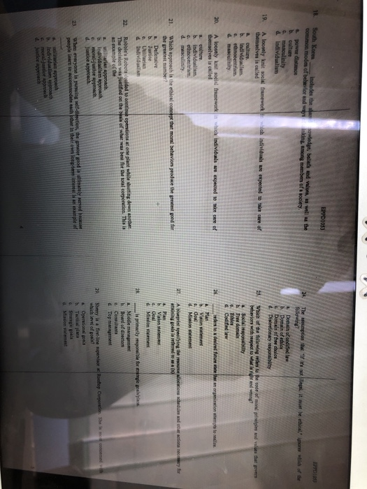 beliefs sad valuta, แธ well aa the inking, among members of a society of edic themselves is called & cultuze. b Free deain d Mamion statemest b. Viaion stacet Goal d Mission statement 22. o Strategic goals