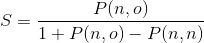 P(n, o 1+P(n, o) - P(n,n) S=