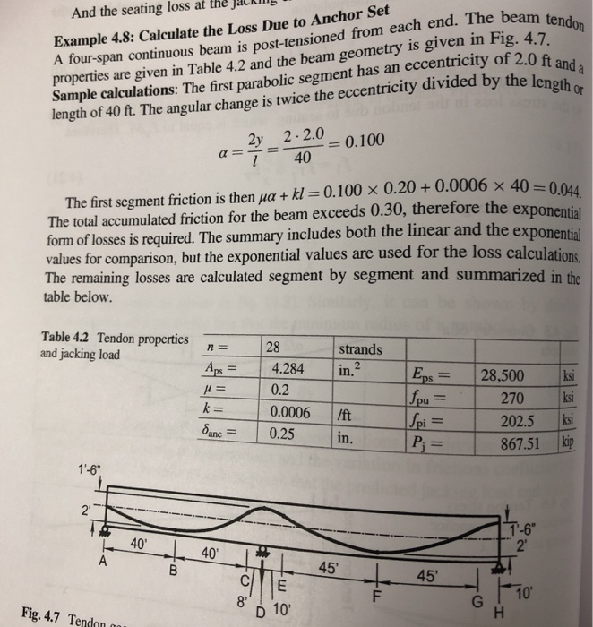 4 3 If The Midspan Drape In Example 4 8 Was 4 Ft Chegg Com