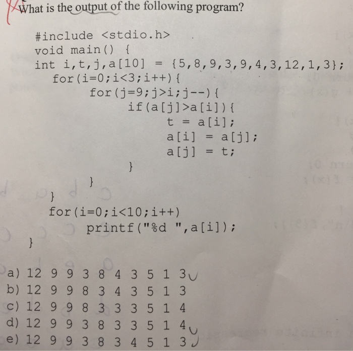 Solved What Is The Output Of The Following Program Incl Chegg Com