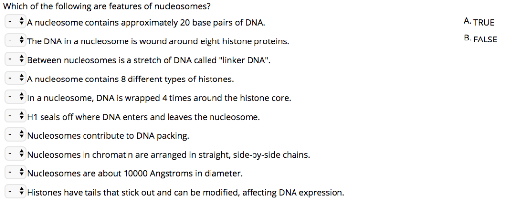 features of nucleosomes chegg