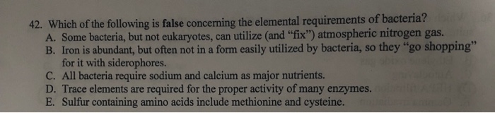 Which Of The Following Is False Concerning The Chegg 