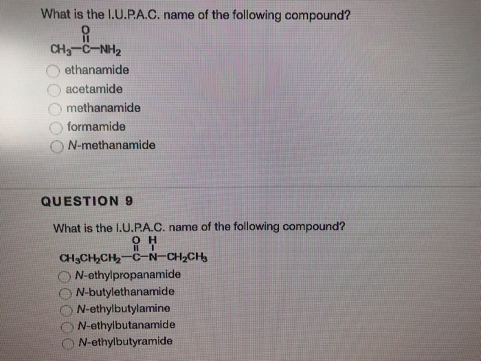 Solved What Is The I U P A C Name Of The Following Compo Chegg Com