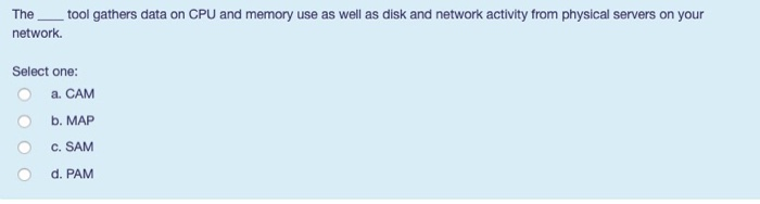 The tool gathers data on CPU and memory use as well as disk and network activity from physical servers on your network. Selec