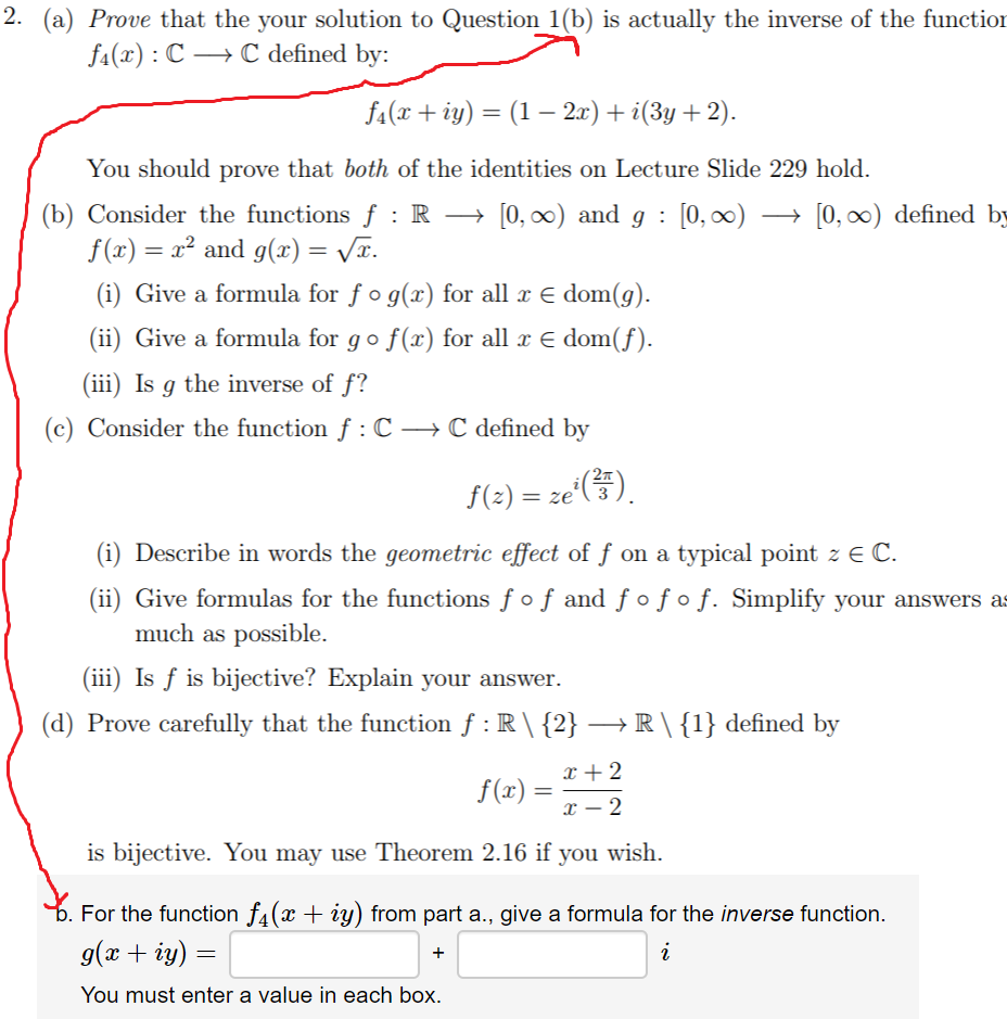 Solved 2 A Prove That The Your Solution To Question 1 Chegg Com