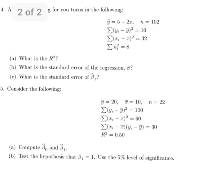 Solved 4 A 2 Of 2 For You Turns In The Following Y 5 2x Chegg Com