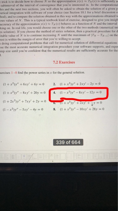 Solved Find The Power Series In X For The General Solution Chegg Com