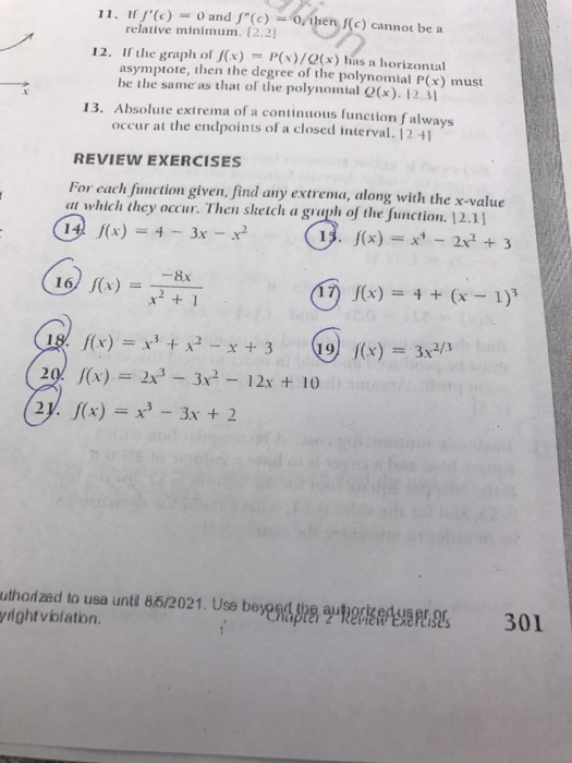 Solved These Are To Be Solved By The First Derivative Tes Chegg Com