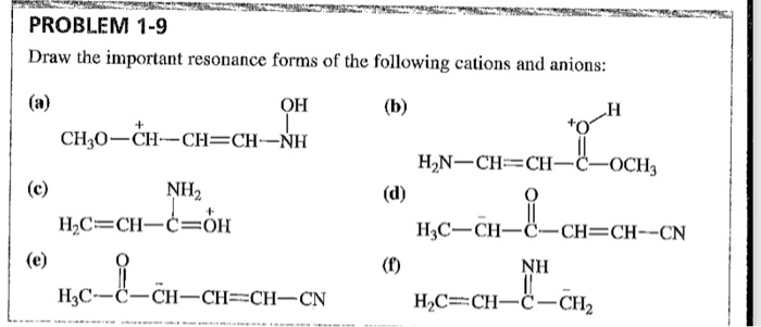 Solved Draw The Important Resonance Forms Only Part C I Chegg Com