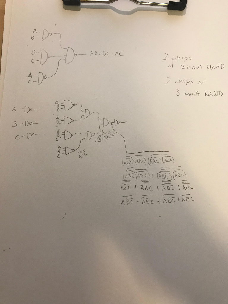 Solved Using Only The 4 Chips Above Six 3 Input Nands And 8 Chegg Com