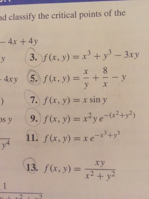 D Classify The Critical Points Of The 4x 4y Y 4m Chegg Com