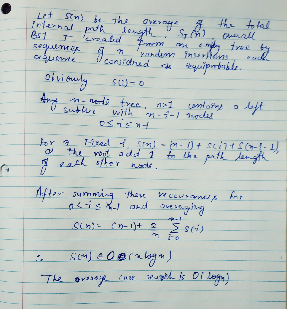 Let Scm) be the average 4,5- total internal path an e sequemee ing s~.tuods witte , tfel we du킷 a 내 ni- nod al the yootadd 1