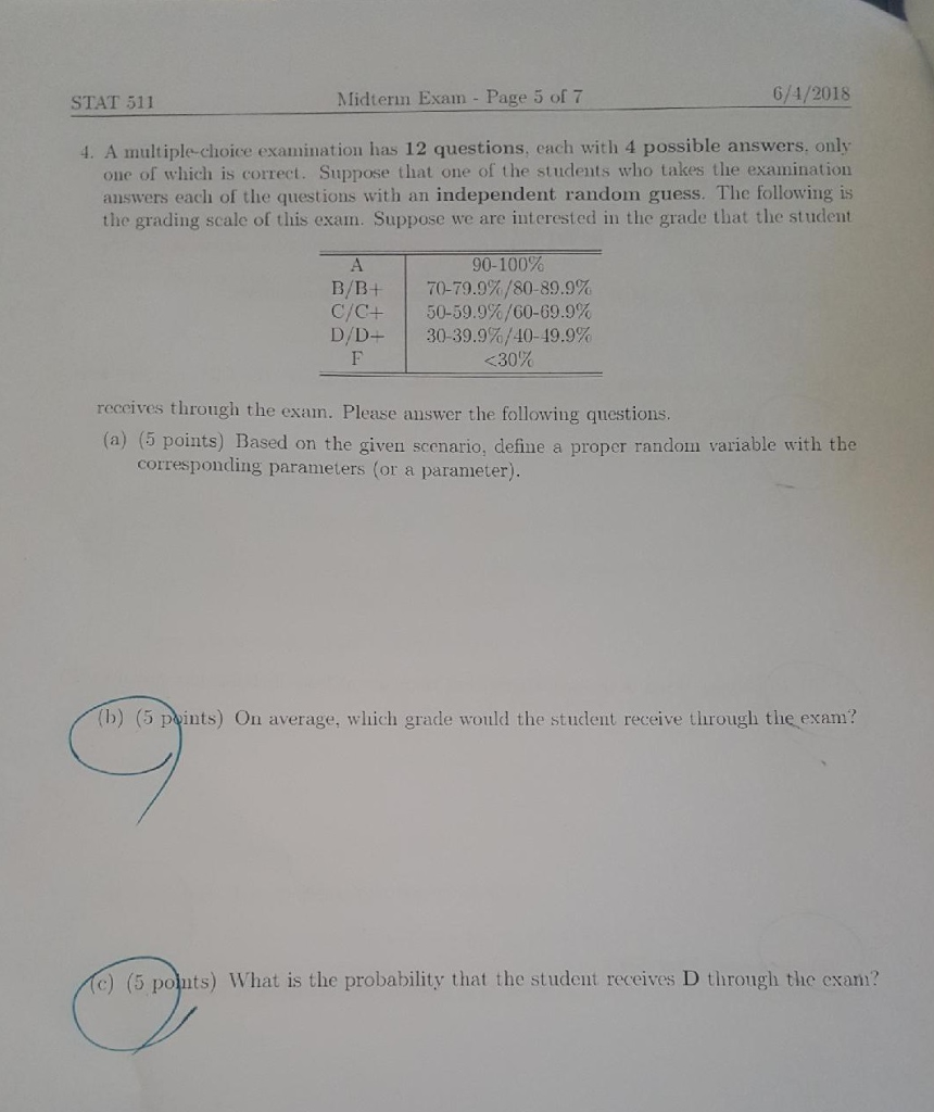 7 A Exam Of 5 STAT 4. Midter?n - ... Solved: 511 Page 6/4/2018