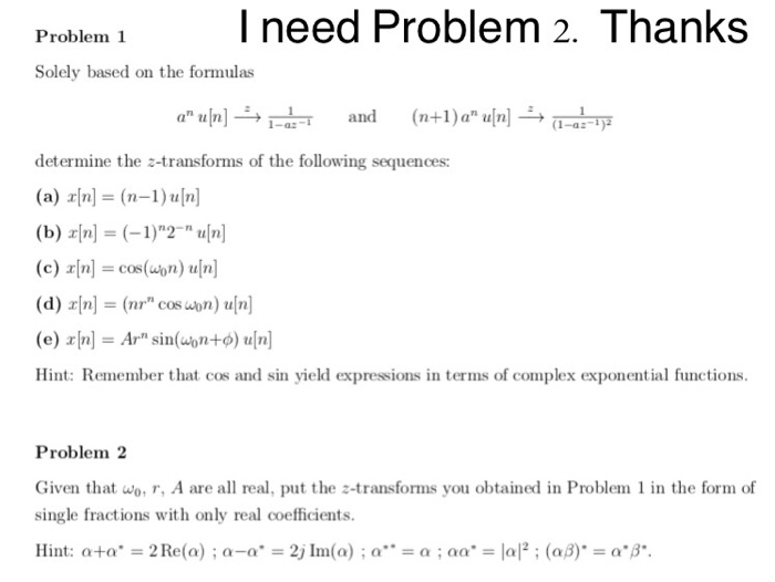 Solved I Need Problem 2 Thanks Problem 1 Solely Based On Chegg Com