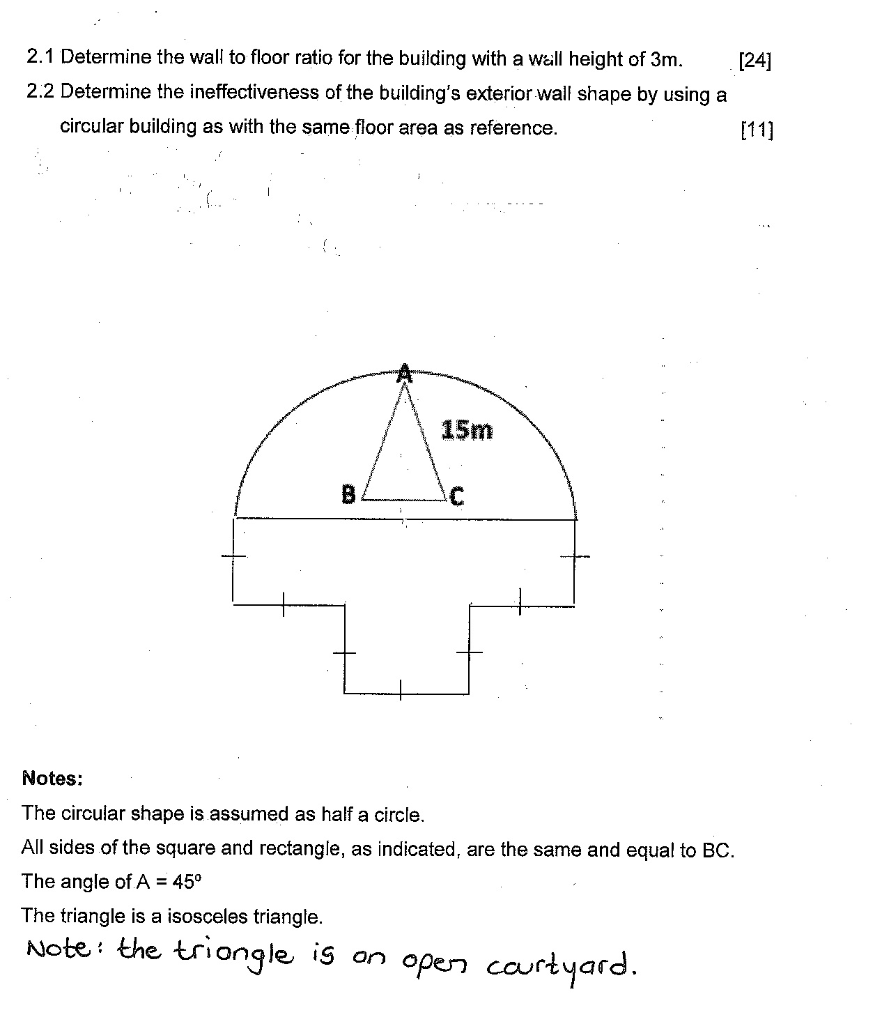 Solved 2 1 Determine The Wall To Floor Ratio For The Buil