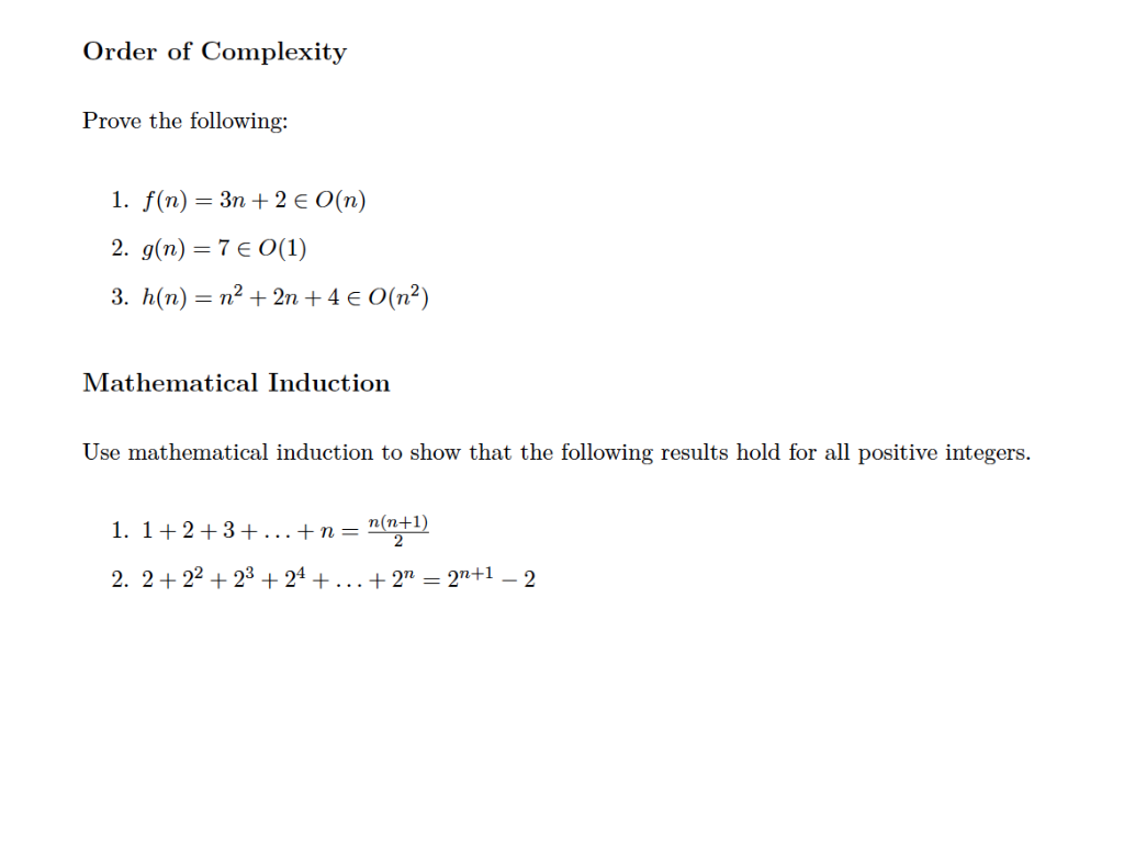 Solved Order Of Complexity Prove The Following I F N 3n Chegg Com