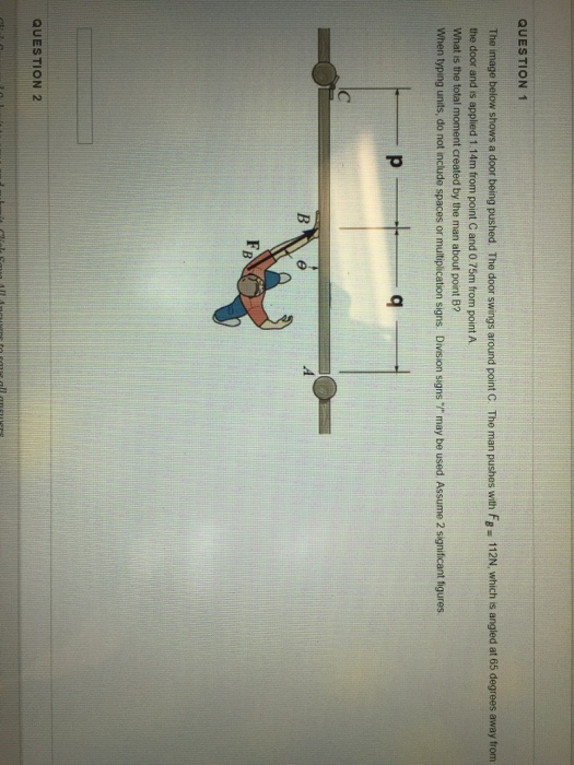 Solved Question 1 The Image Below Shows A Door Being Push