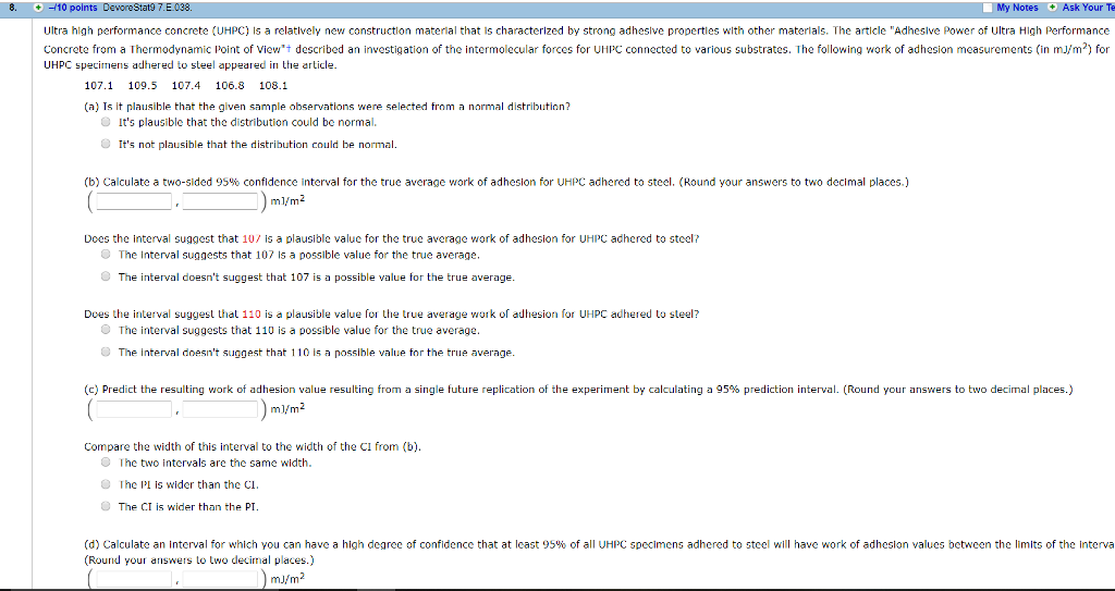 Solved 8 10 Points Devorestat9 7 E 038 My Notes Ask Your E 038 My Notes Ask Your Te