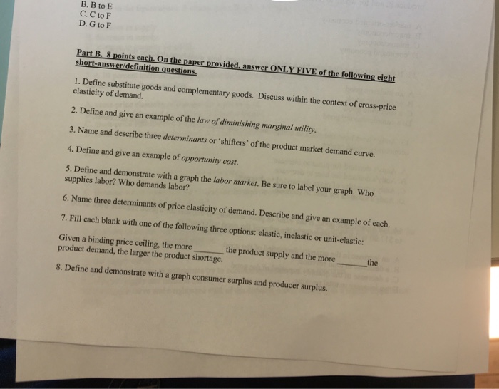 Solved Define Substitute Goods And Complementary Goods D