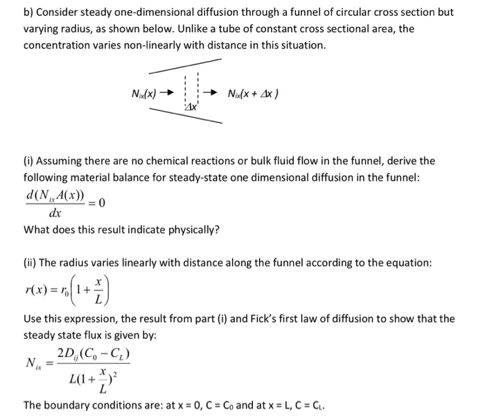 Solved Consider Steady One Dimensional Diffusion Through Chegg Com
