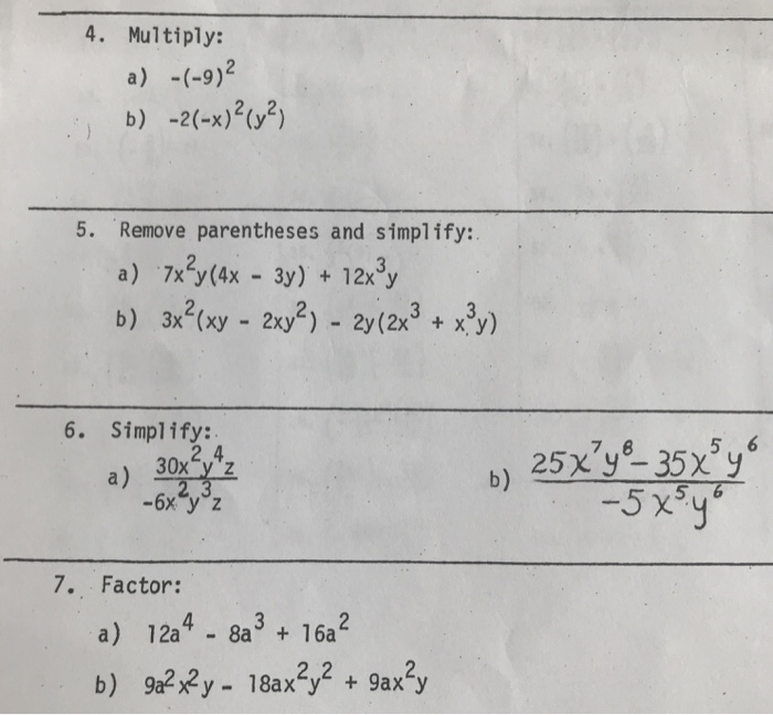 Solved 4 Multiply B 2 X 2 Y2 5 Remove Parentheses Chegg Com