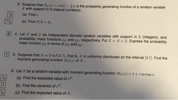 Solved 3 Suppose That Pr Z Cln 1 Is The Probabilit Chegg Com