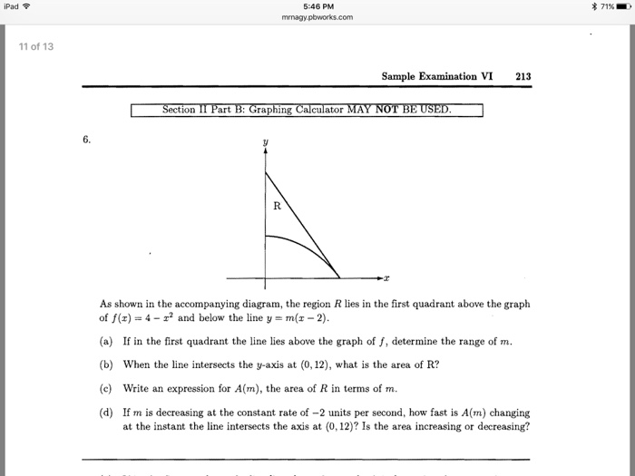 Solved As Shown In The Accompanying Diagram The Region R Chegg Com