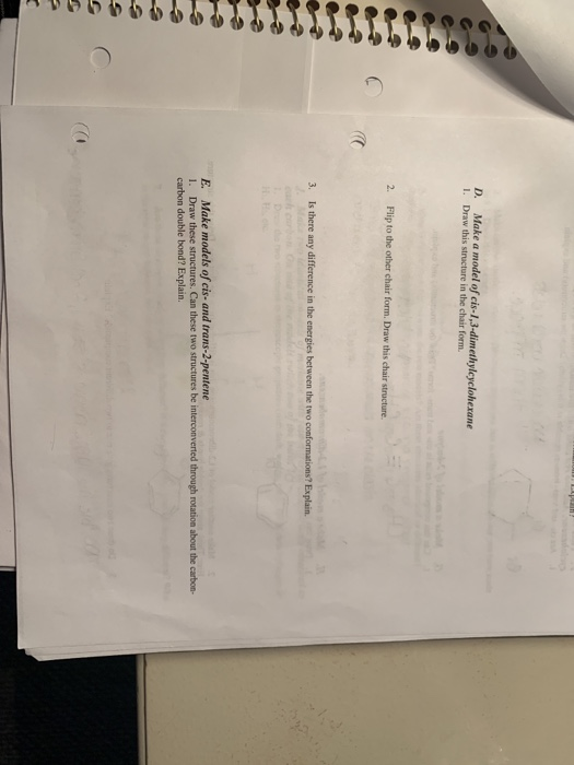 Solved D Make A Model Of Cis 1 3 Dimethylcyclohexane I