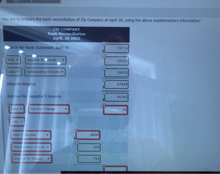 Solved: Y() Prepare Bank Reconciliation Is Partially Corre ...