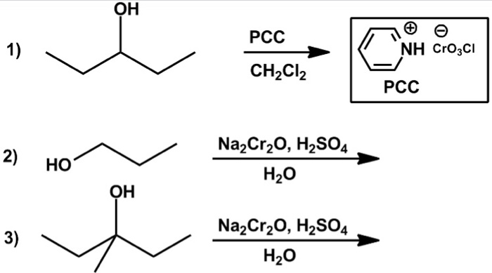 Solved Oh Pcc 1 Nh Crojci Ch2cl2 Pcc Na2cr H2so4 H 2 Chegg Com