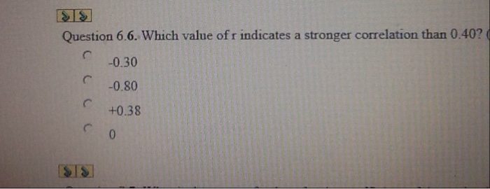 Solved Question 6.6. Which Value Of R Indicates A Stronger | Chegg.com