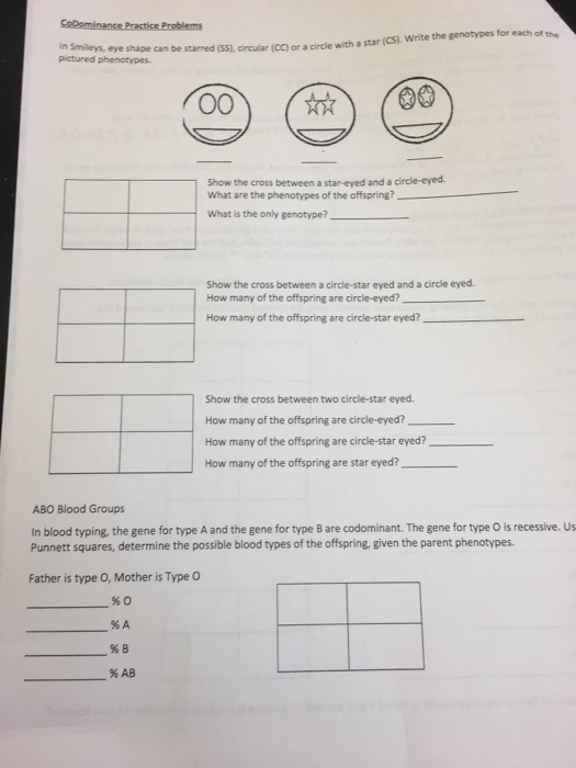 Solved Non Mendelian Genetics Practice 1 Complete Domina Chegg Com