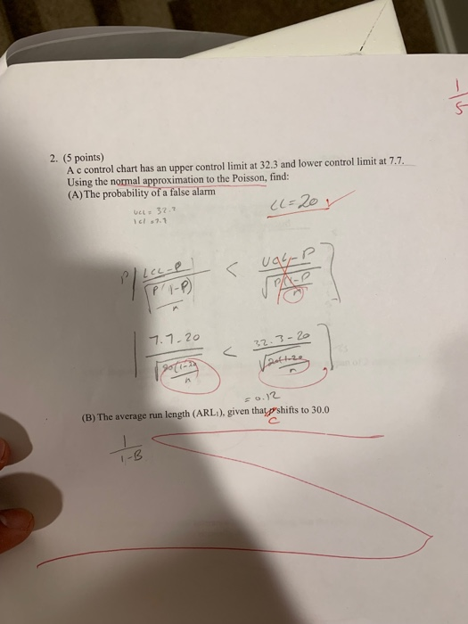 2 5 Points A C Control Chart Has An Upper Contr Chegg 5 Points A C Control Chart Has An Upper Limit At