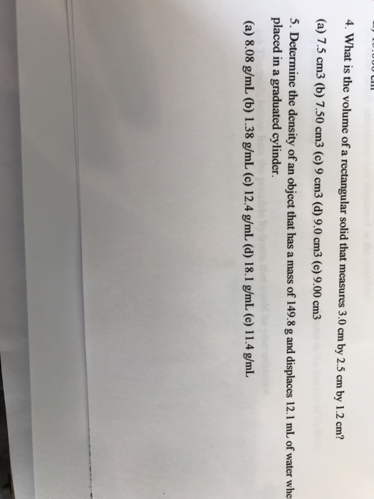 4 What Is The Volume Of A Rectangular Solid That Chegg Com