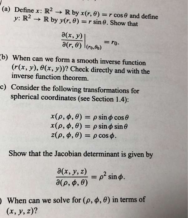 Solved Define X R2 R By X R 8 Y R2 A R Cos 8 And Chegg Com