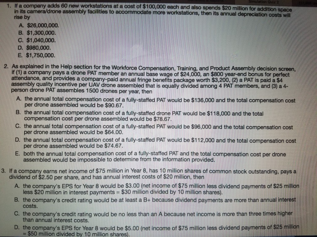 1 If A Pany Adds 60 New Workstations At A Cost Of Chegg 